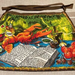Vintage French "Homard à l'Amoricaine" Lobster recipe Apron by Creation Berny